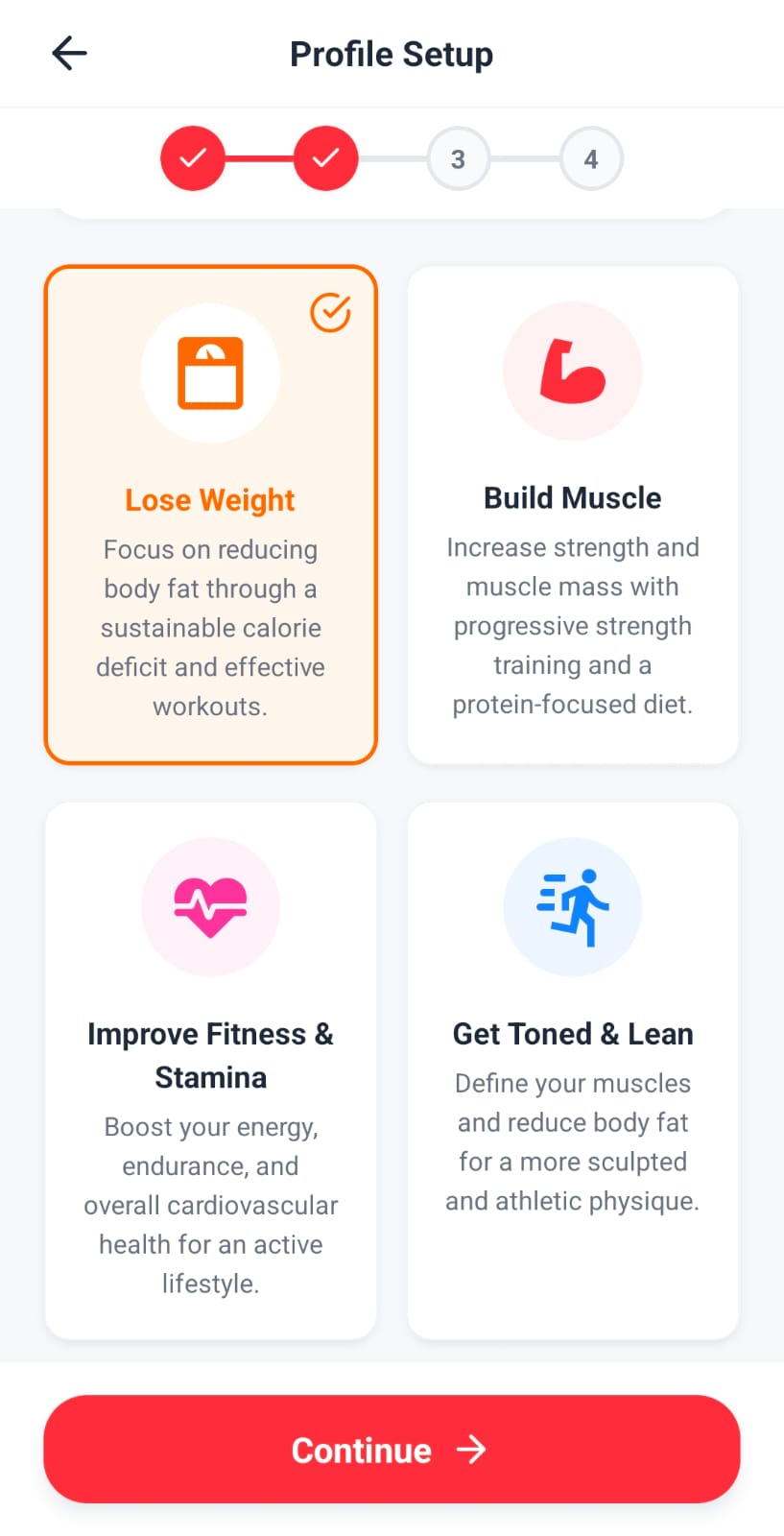 Goal Setting Interface